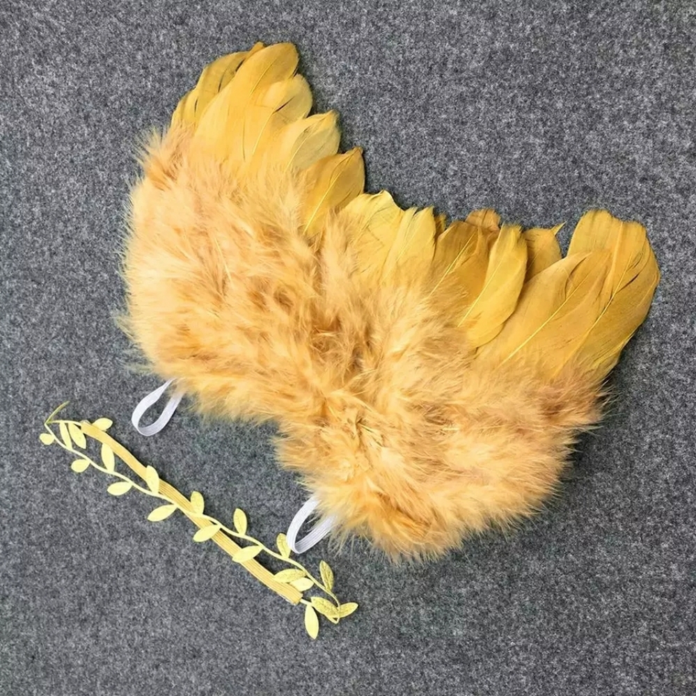 2pcs/Set Newborn Leaf Hairband Feather Angel Wings